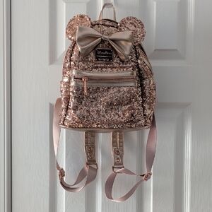 🏰 Disney Parks Loungfly 🏰 Original Rose Gold Backpack NWOT
